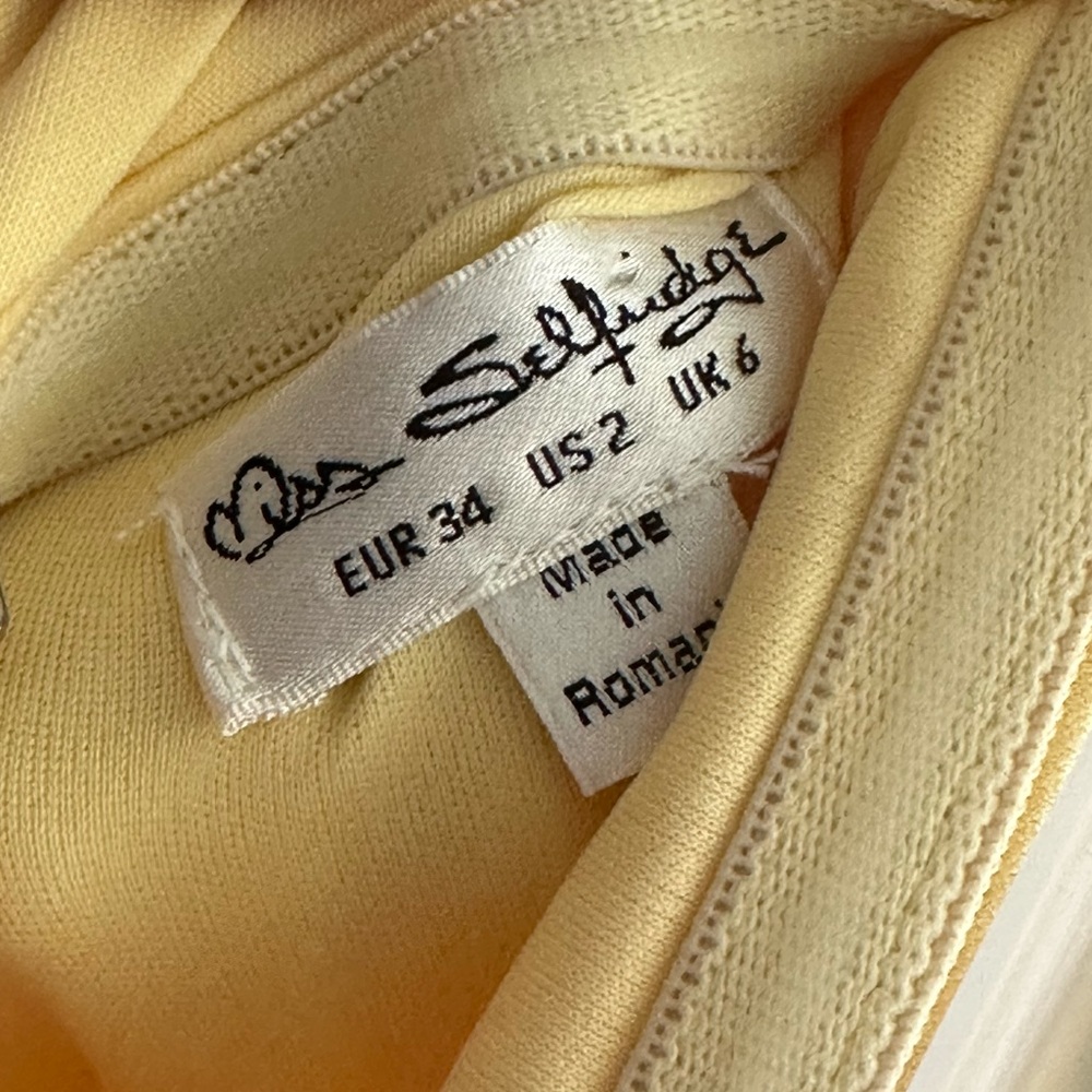 Miss Selfridge Light Yellow Scuba Bandeau Dress - Picture 6 of 8